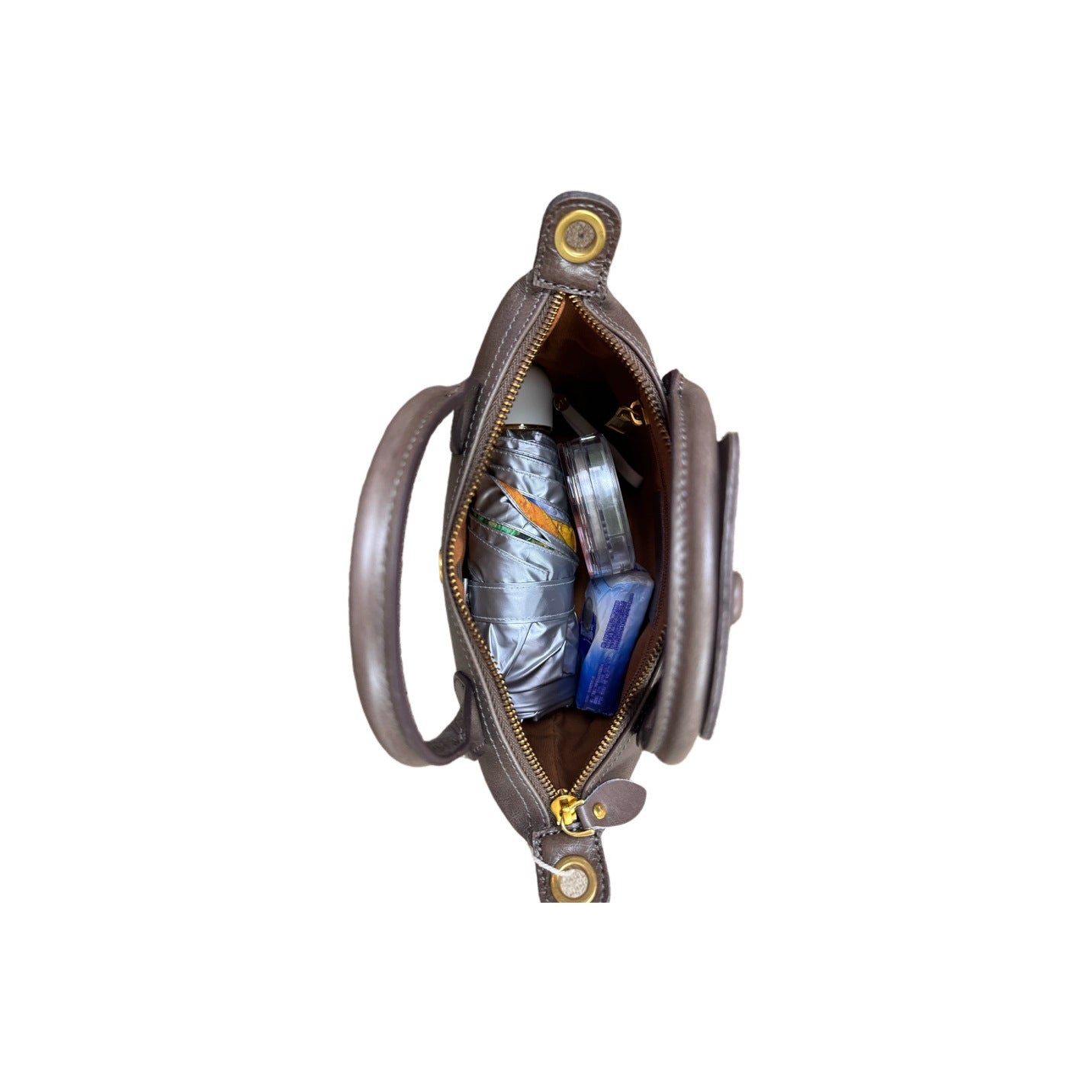 Layer Vegetable Tanning Leather Dumpling Genuine Handbags