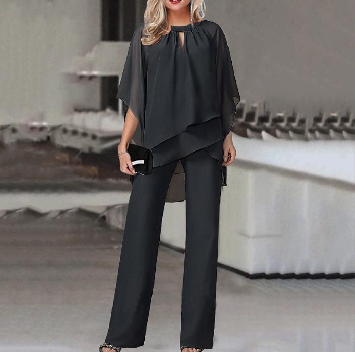 Beautiful Women's Solid Color Loose Irregular Fashion Casual Suit