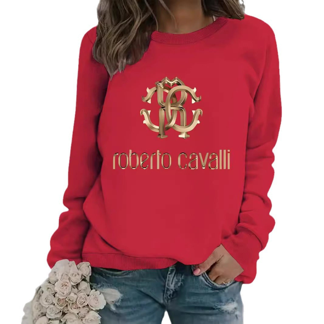 Women's Casual Long-sleeved Round Neck Printed Pullover Sweaters