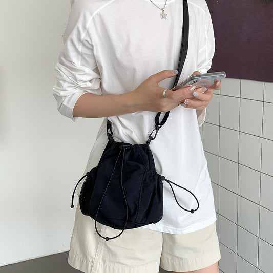 Drawstring Pleated Nylon Summer Female Niche Crossbody Bags