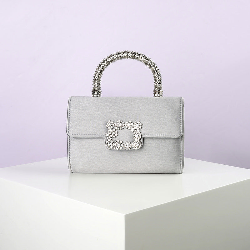 Imitation Silk Chain Hand Holding Sier Evening Bags