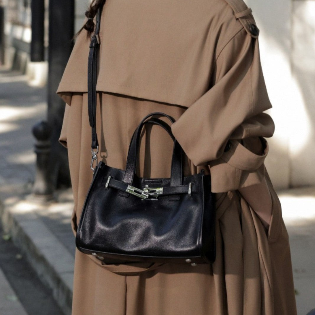 Women's High-grade Hand-held Genuine Leather Kelly Niche Tote Bags