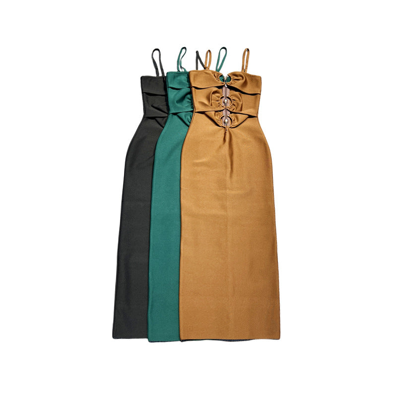 Sexy Topless Sling Skinny Long Dress Personalized Dresses