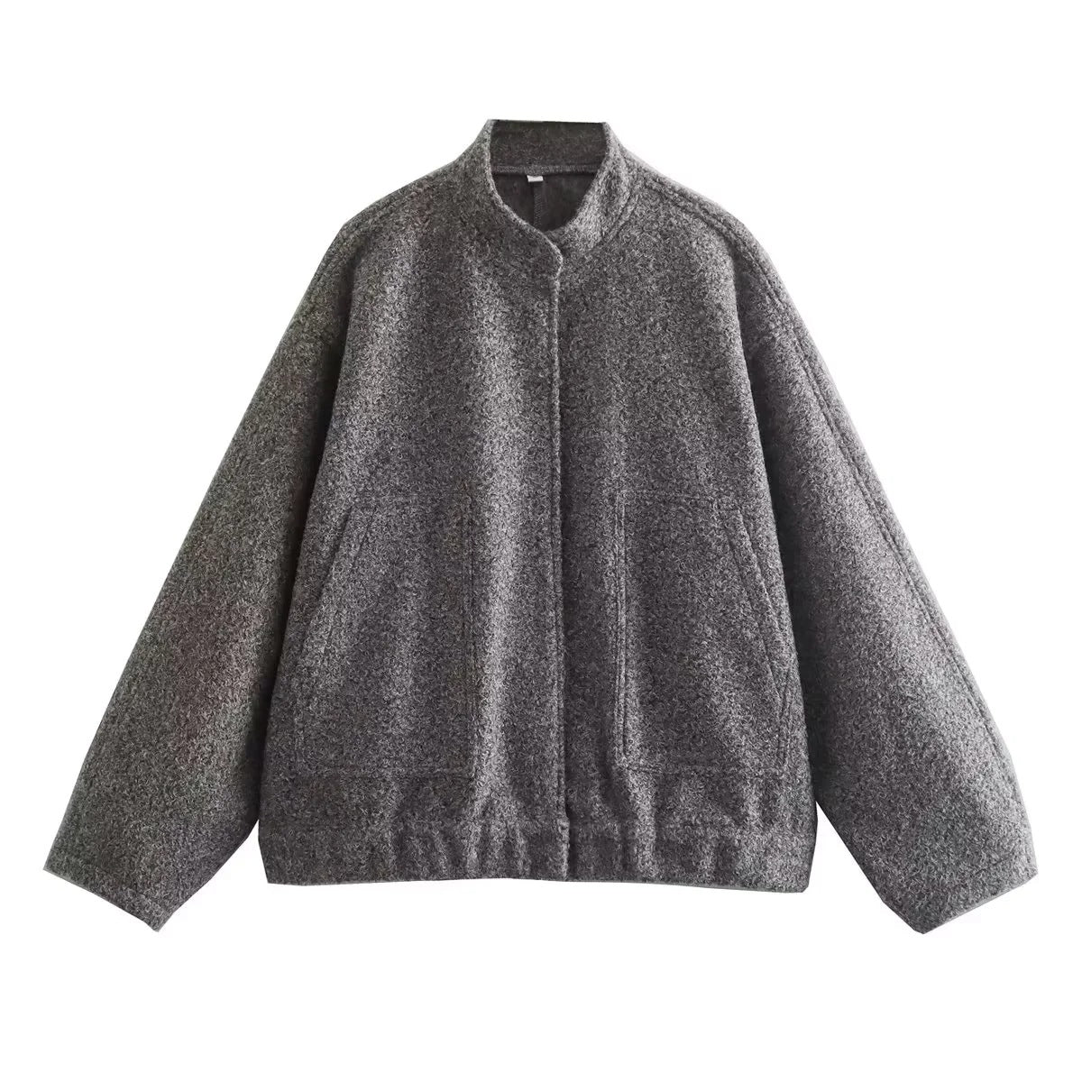 Loose Casual Street Stand Collar Hidden Coats