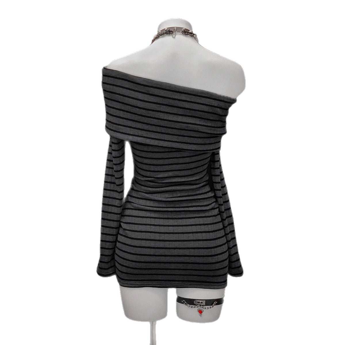 Long Sleeve Knitted Sexy Hip Vacation Dress