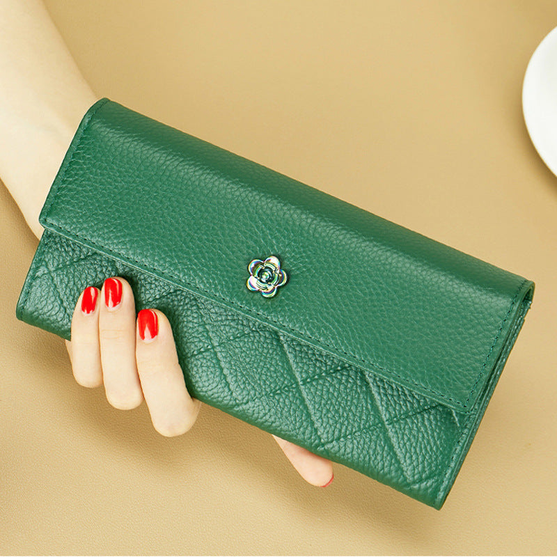 Long Genuine Leather Pure First Layer Ladies Wallets