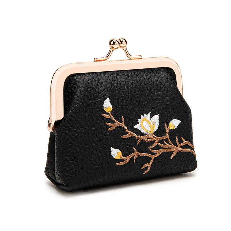 Women's Portable Mini Clutch Embroidered Multifunctional Coin Purses