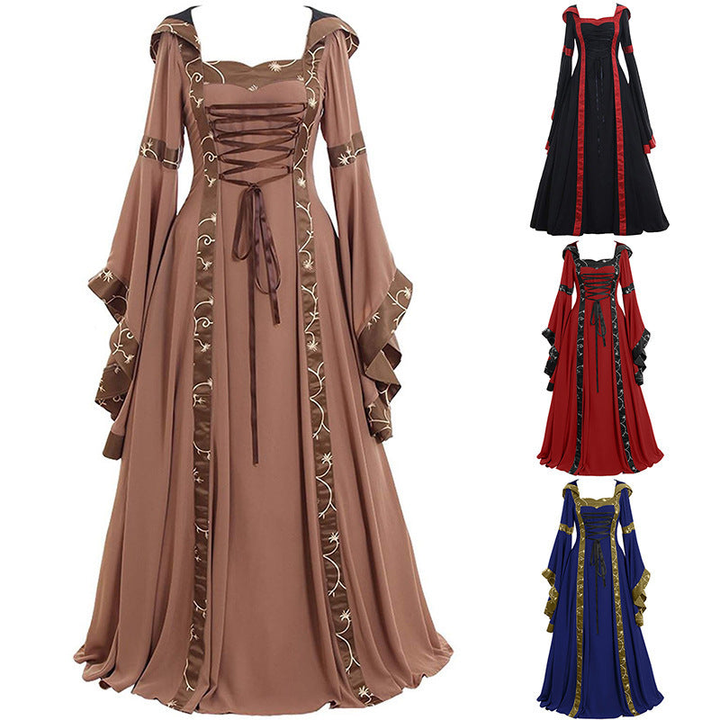 Waist Hanging Hooded Temperament Commute Large Swing Quantity Dress