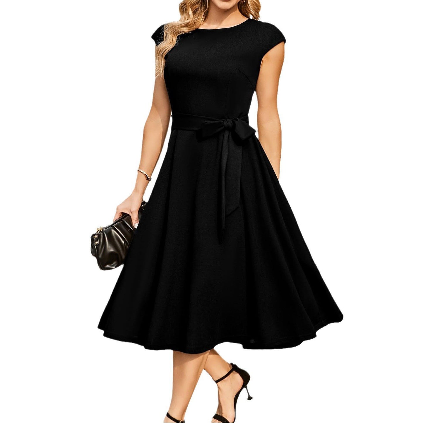 Summer Round Neck Sleeveless Waist Party Dress