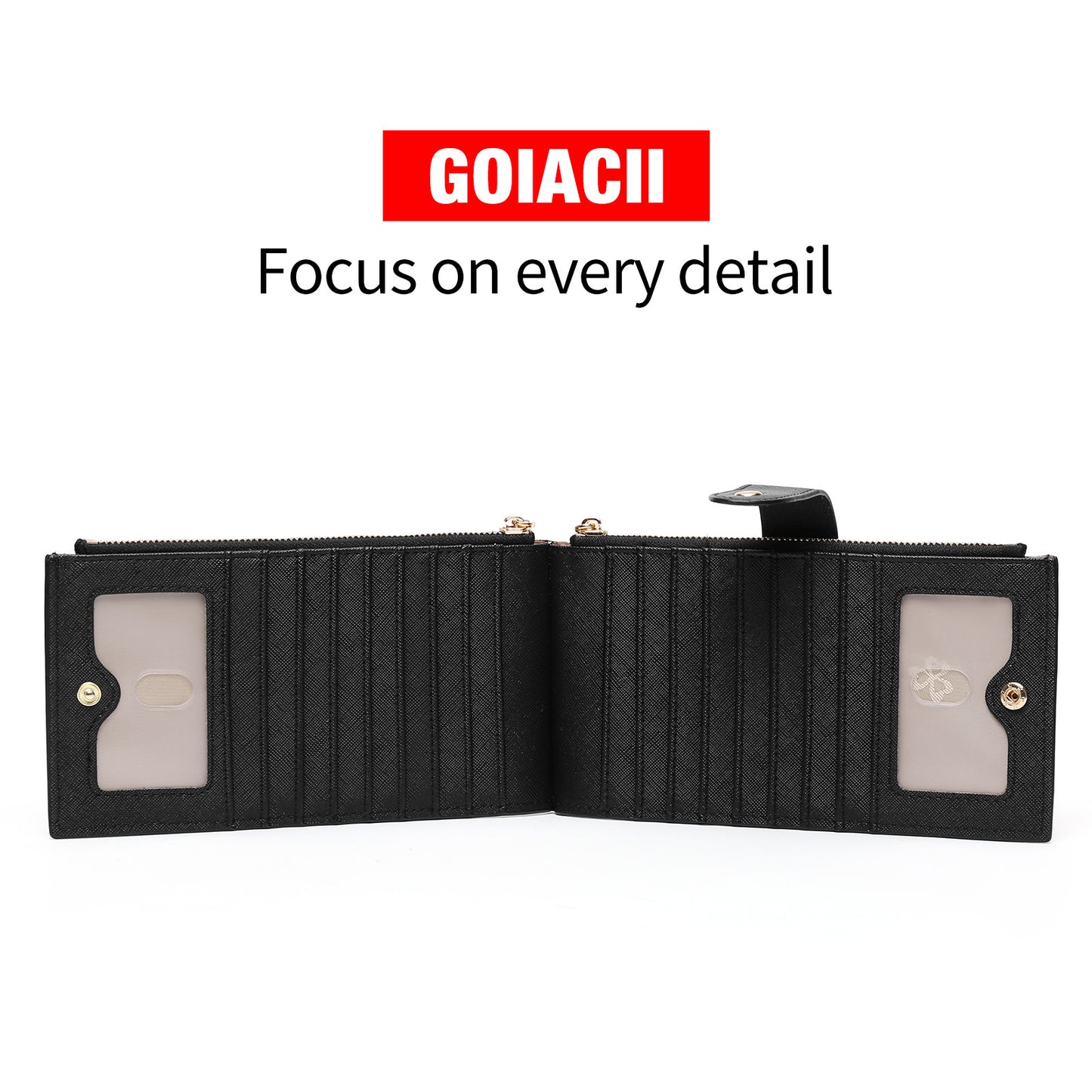 Large Capacity Multiple Slots Zipper Mobile Ladies Wallets