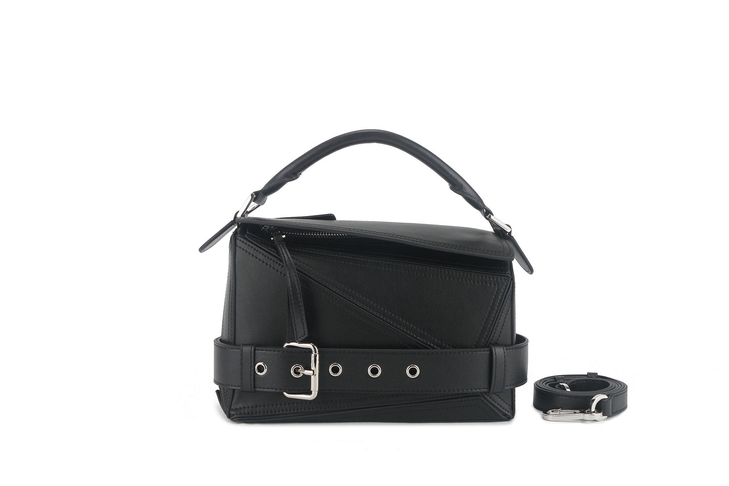 Women's & Men's & Geometric Motorcycle Leather Suede Portable Handbags