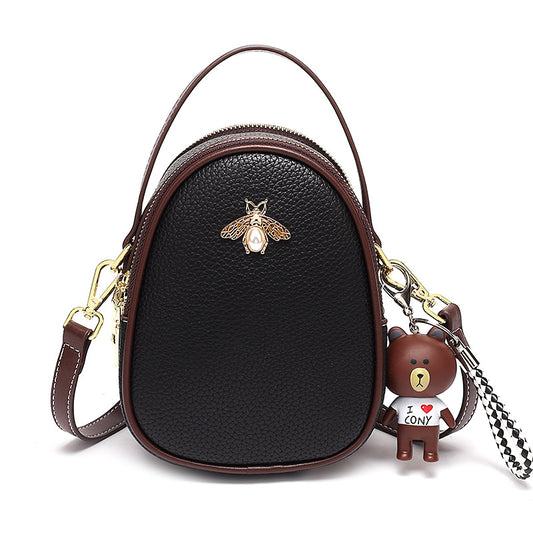 Women's Fashion Cherry With Bee Pattern Simple Shoulder Bags