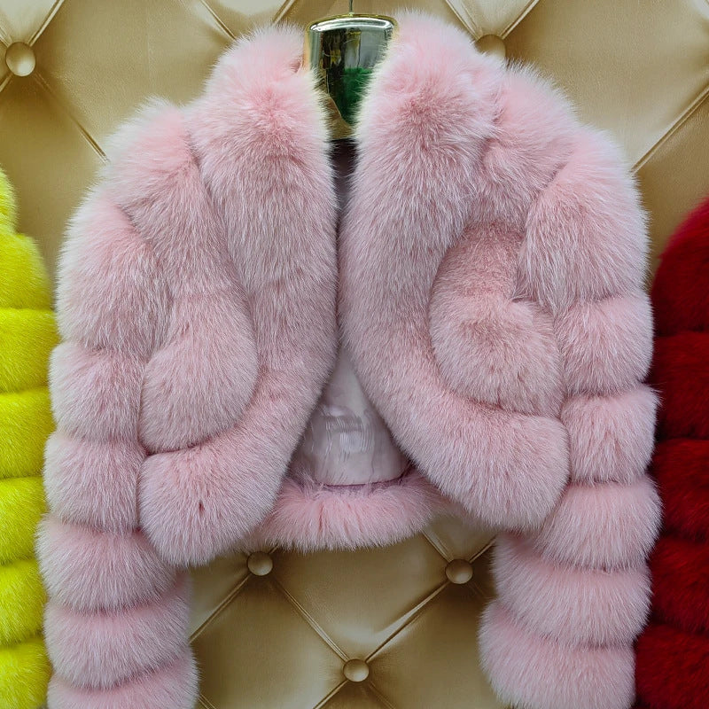 Faux Fur Fox Stitching Winter Warm Coats