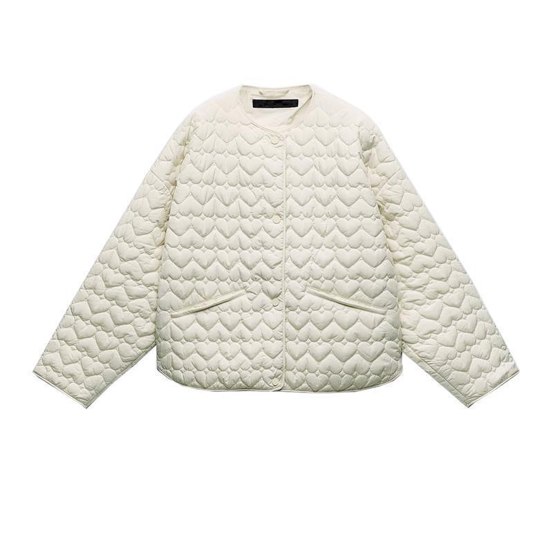Women's Autumn Casual Heart-shaped Silk Line Cotton Coats
