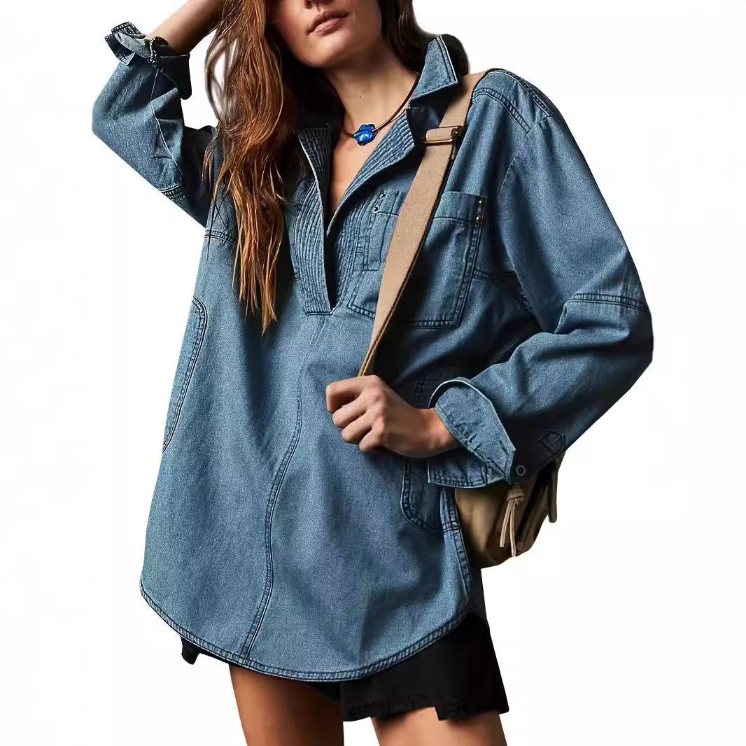 Classic Denim Long-sleeved Fashion Design Casual Jackets