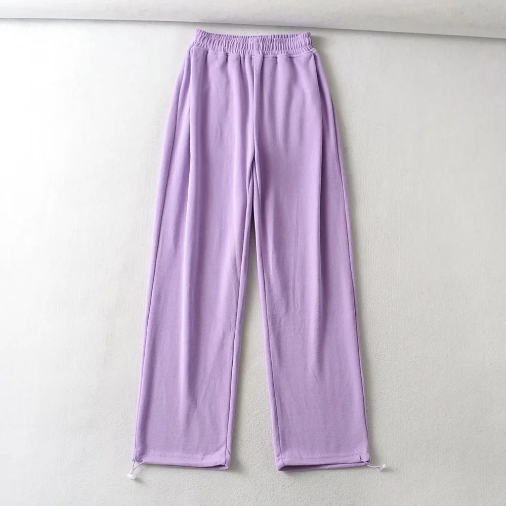 Women's Fashion Autumn Elastic High Waist Two-way Pants