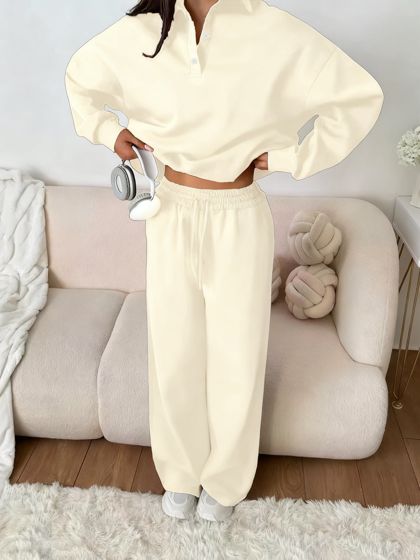 Women's Sports Leisure Street Pink Shirt Straight Fashion Casual Suit