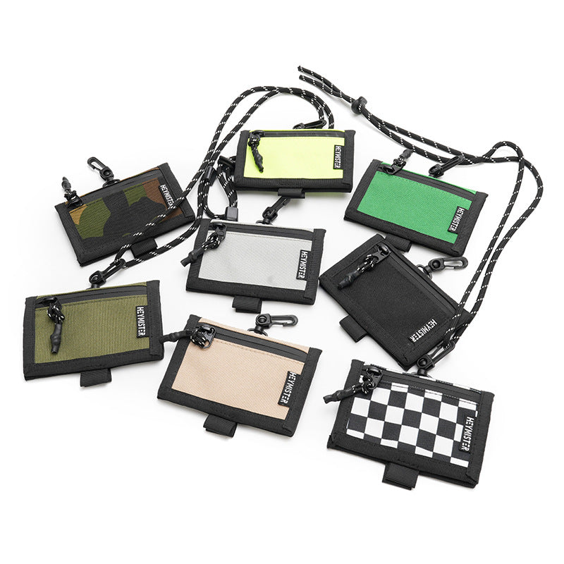 Street Fashion Halter Woven Color Matching Card Holder