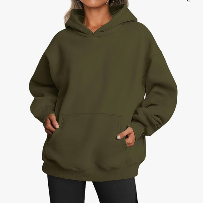 Glamorous Women's Hooded Fashion Casual Pocket Sweaters