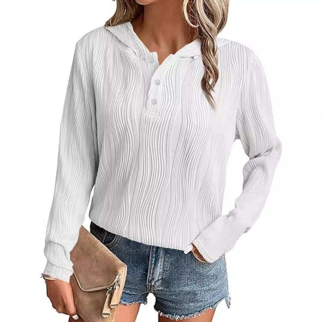 Women's Solid Color Hooded Casual For Women's Sweater, Sweater