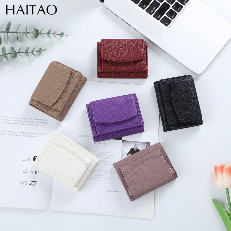 Women's Short Simple Multiple Slots Zipper Mini Bags