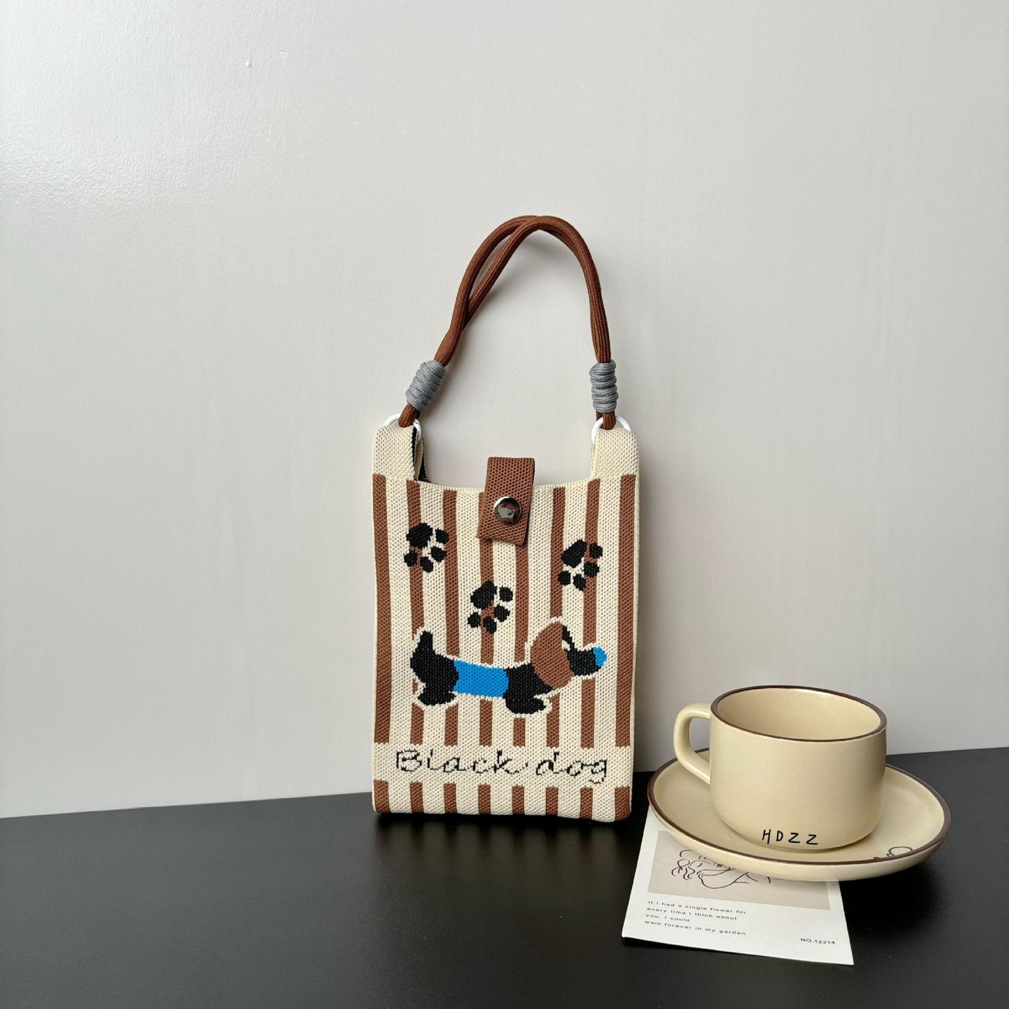 High-grade Mobile Cartoon Knitted Dopamine Color Phone Bags