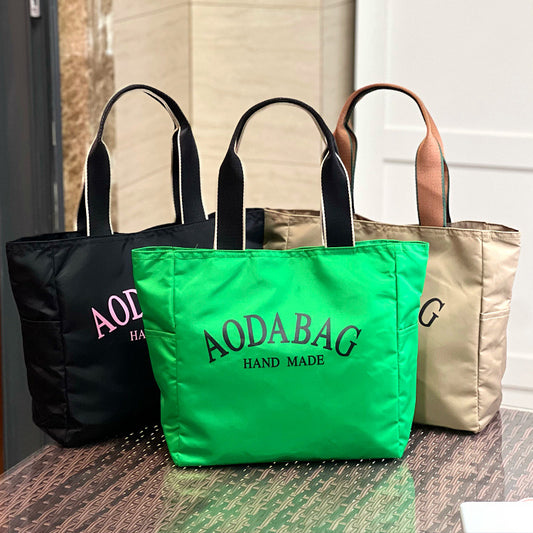 Style Dopamine Contrast Color Letter Large Capacity Tote Bags