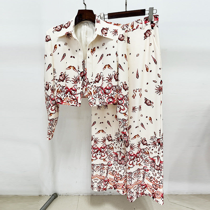 Underwater World Printed Camisole Trousers Set Shorts