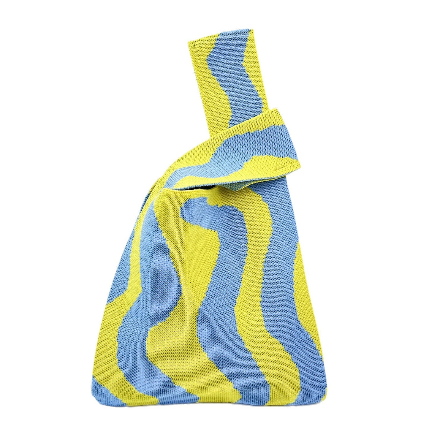 Contrast Color Wave Pattern Knitted Fashionable Handbags
