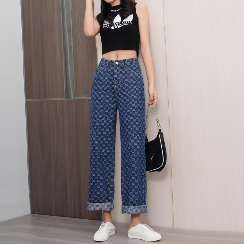 Width Loose Summer Printed Slimming Wide Jeans