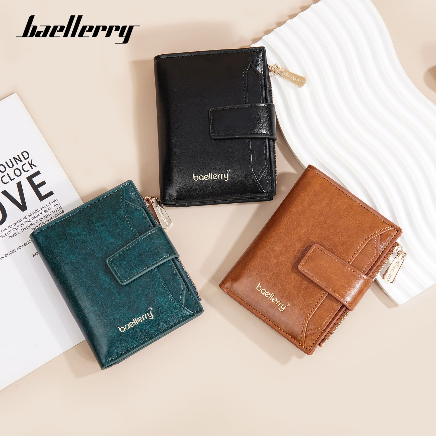 Women's Short Multiple Slots Snap Button Multifunctional Ladies Wallets