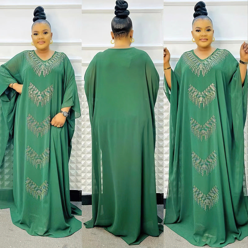 Women's Large Fat Cover Robe Hot Drilling Dresses