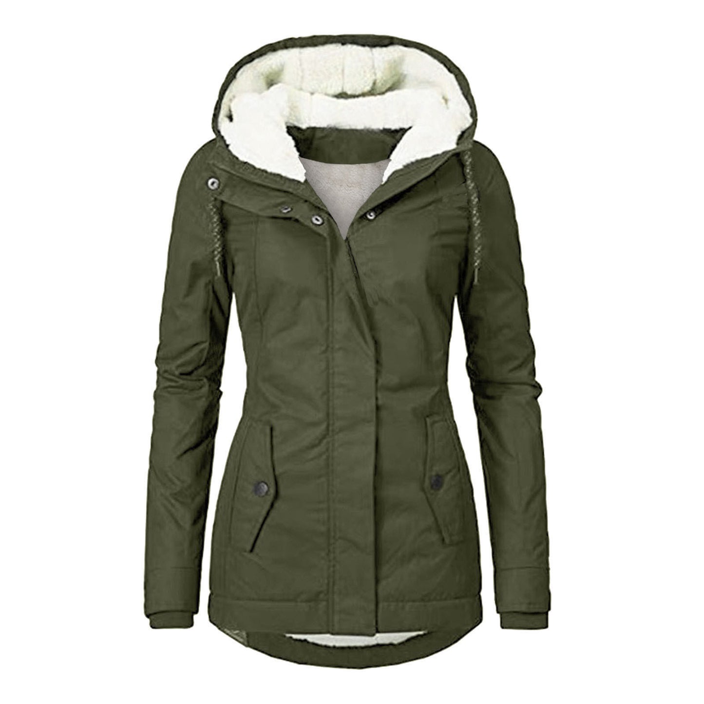 Women's Source Winter Thickened Cotton Padded Parka Fleece-lined Coats
