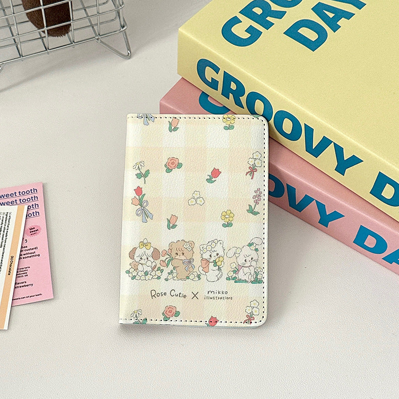 Cute Leather Overseas Passport Cover Storage Card Holder