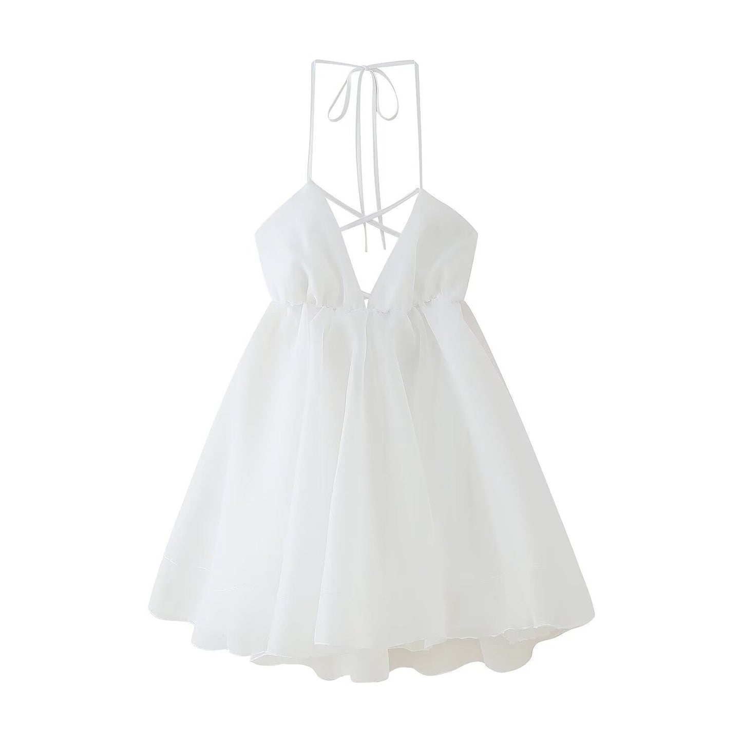 Women's French Style Vacation Bare Back Strap Dresses
