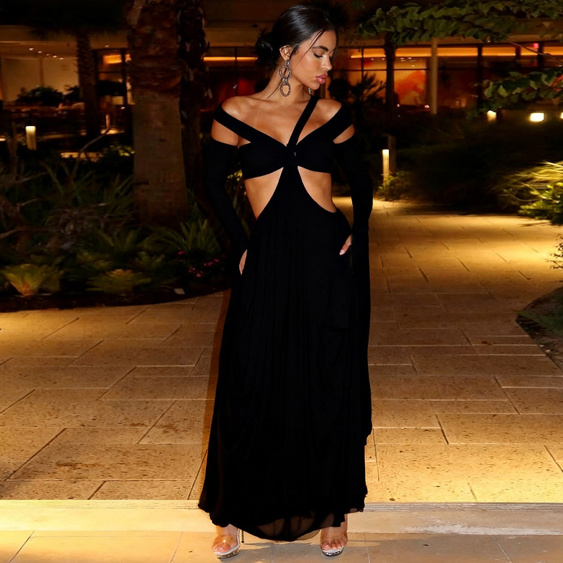 Women's Hanging Leader Set Solid Color Sexy Dresses