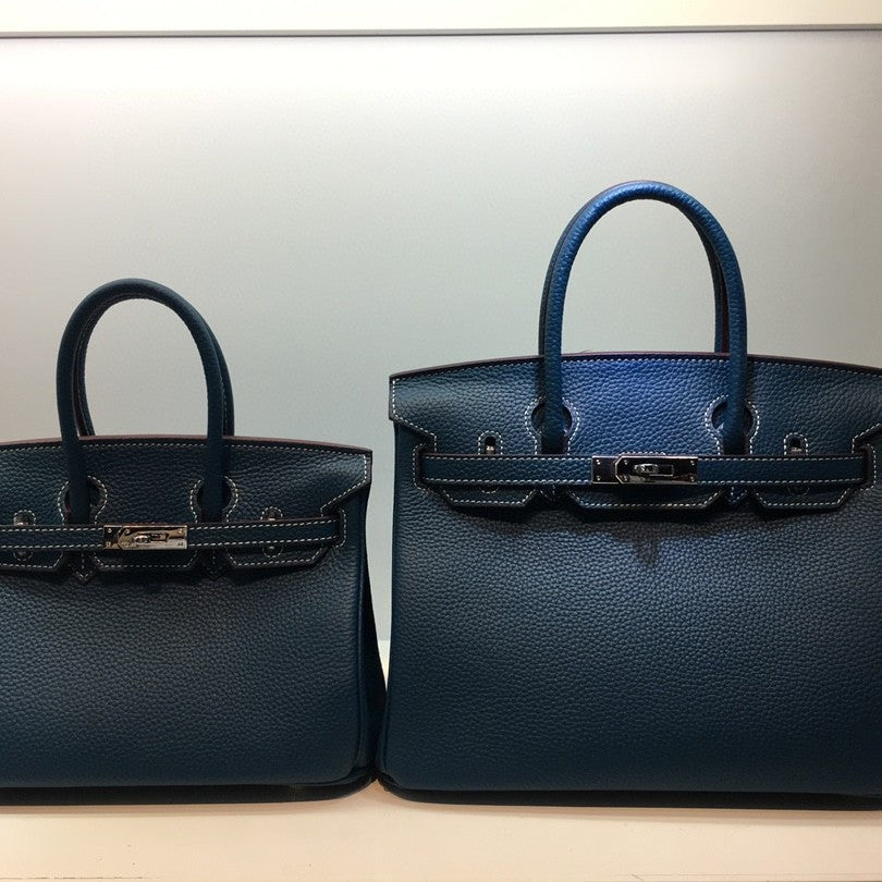 Women's Layer Cowhide Lychee Pattern Leather Kelly Large Handbags