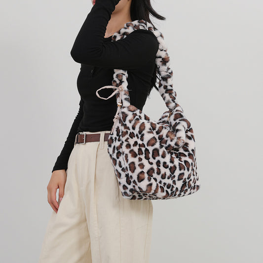 Women's Fur Korean Style Leopard Print Fashion Crossbody Bags