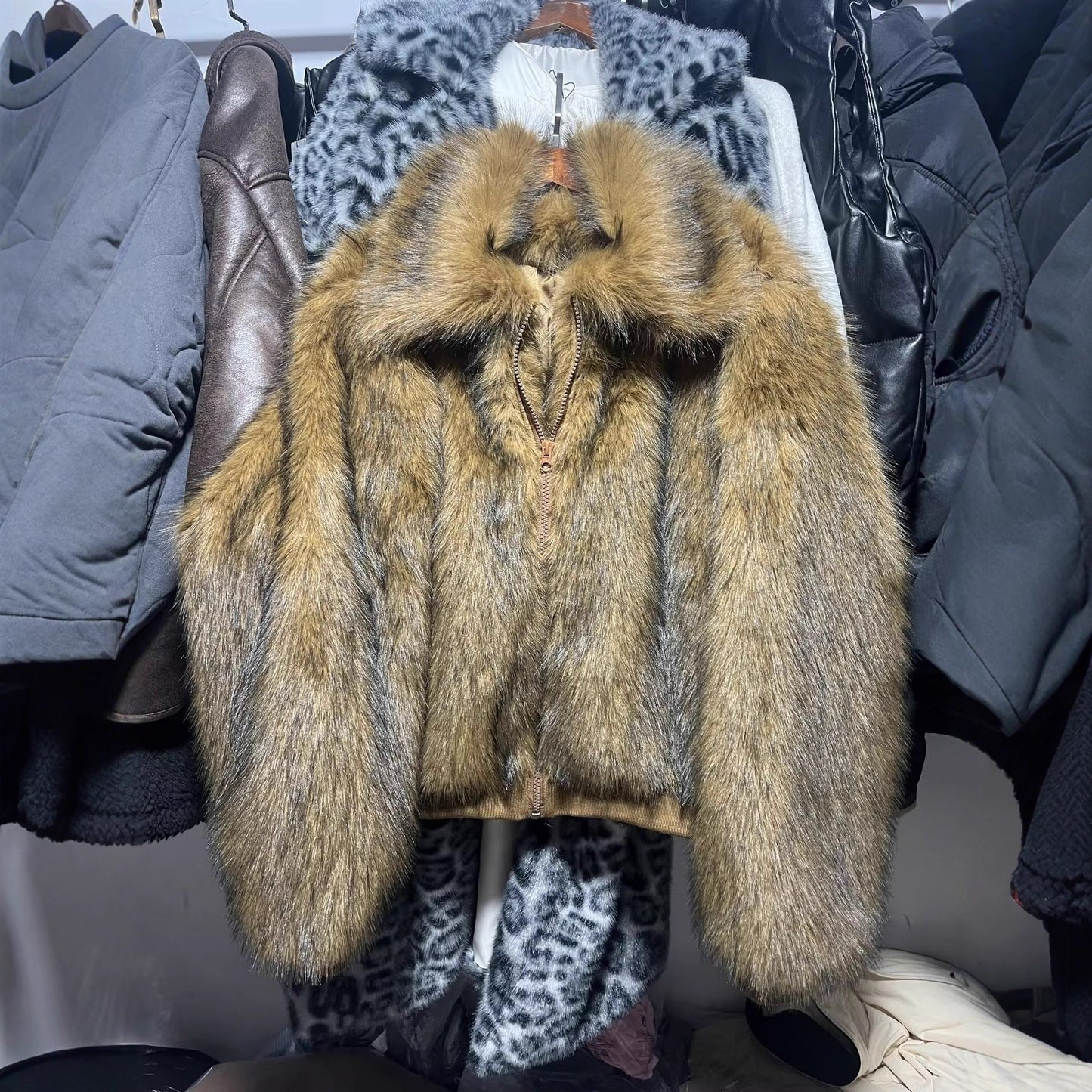Women's Artificial Imitation Fur Plush Fox Coats