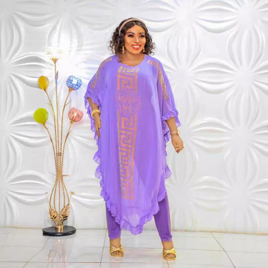 Women's Chiffon Shirt Mid-length Robe Bottoming Dress Suits