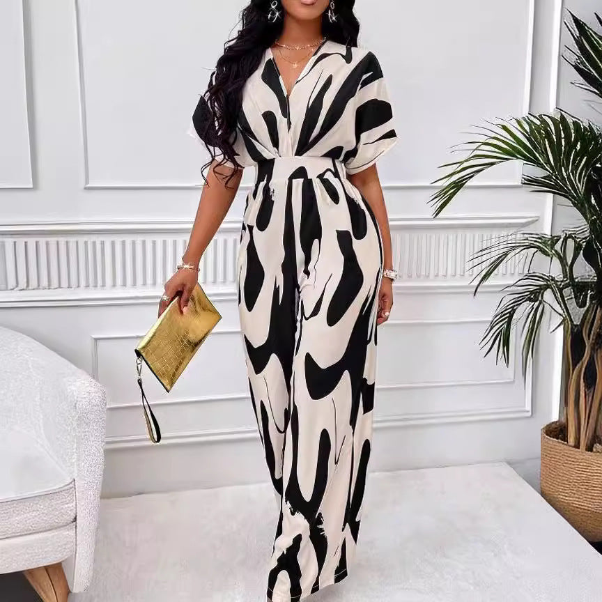 Durable Elegant Women's Sleeve Printed Fashion Women's Jumpsuit/clothing