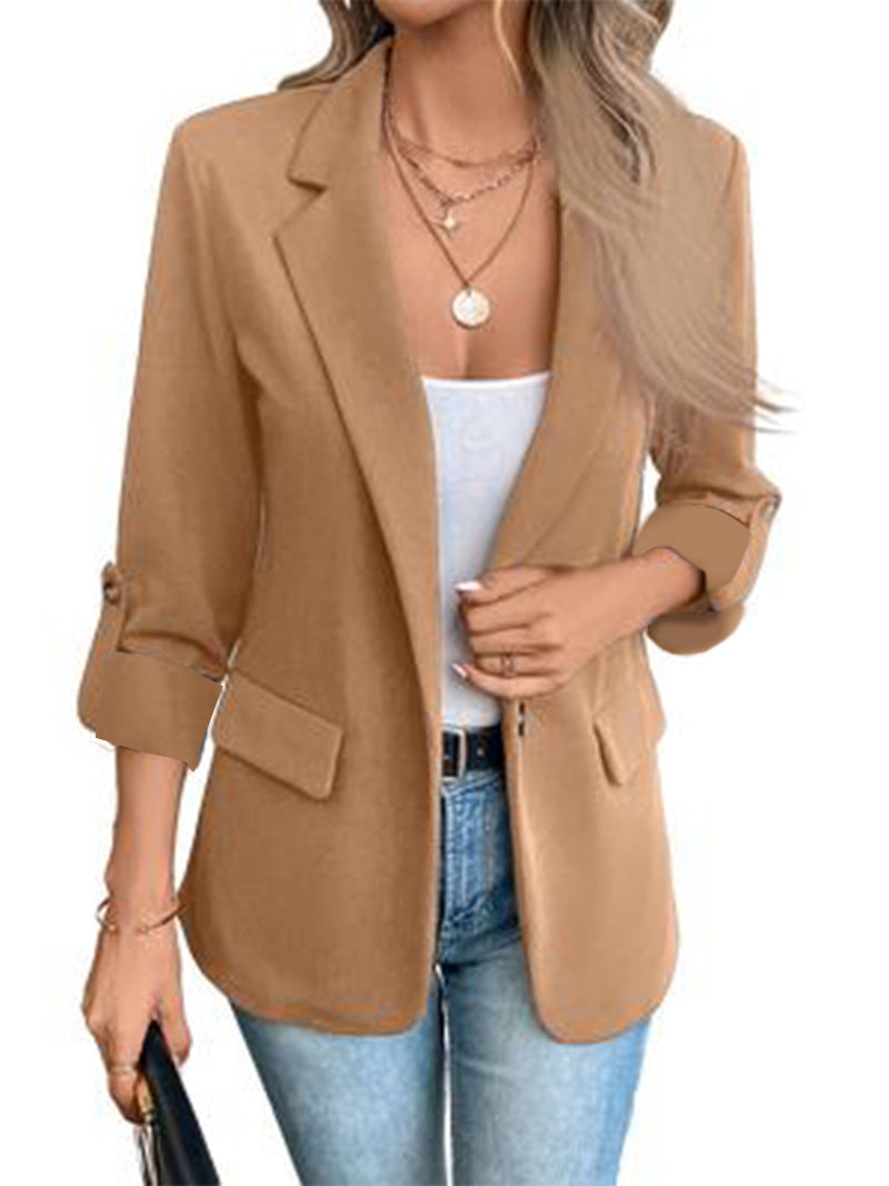 Women's Fashionable Solid Color Long Sleeve Suits