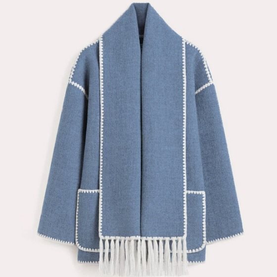 Women's Fashion Woolen Thick Loose With Scarf Clothing