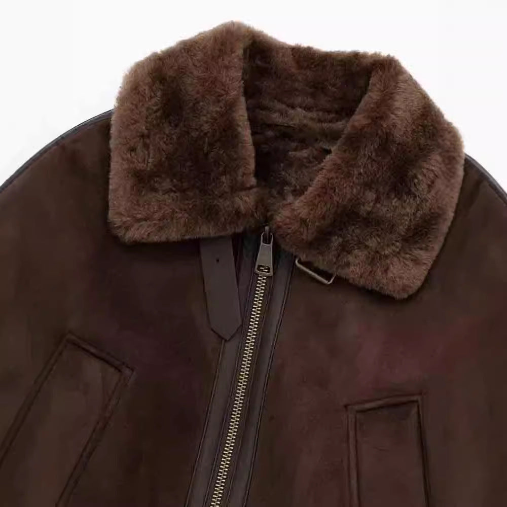 Loose Style American Retro Motorcycle Warm Coats
