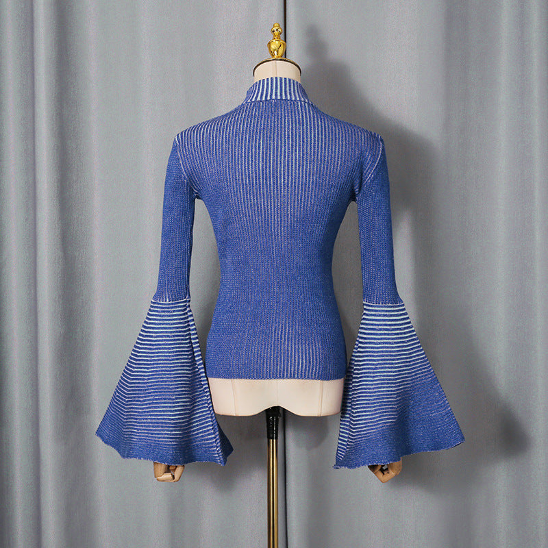 Women's Elegant Autumn Bell Sleeve Design High-grade Sweaters