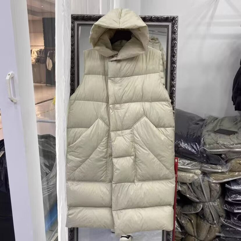 Women's White Duck Down Korean Style Casual Vests