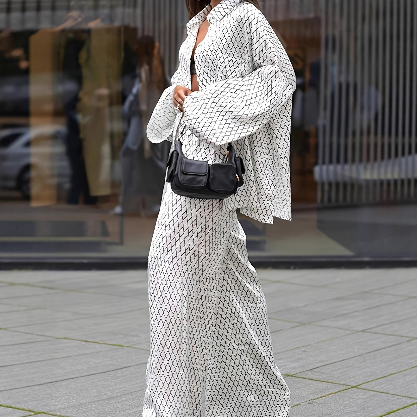 Women's Printed Loose Comfortable Long Sleeve Trousers Summer Suits