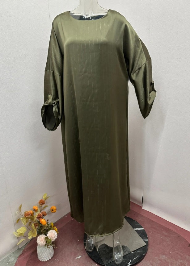 Women's Autumn Round Neck Solid Color Loose Casual Dresses