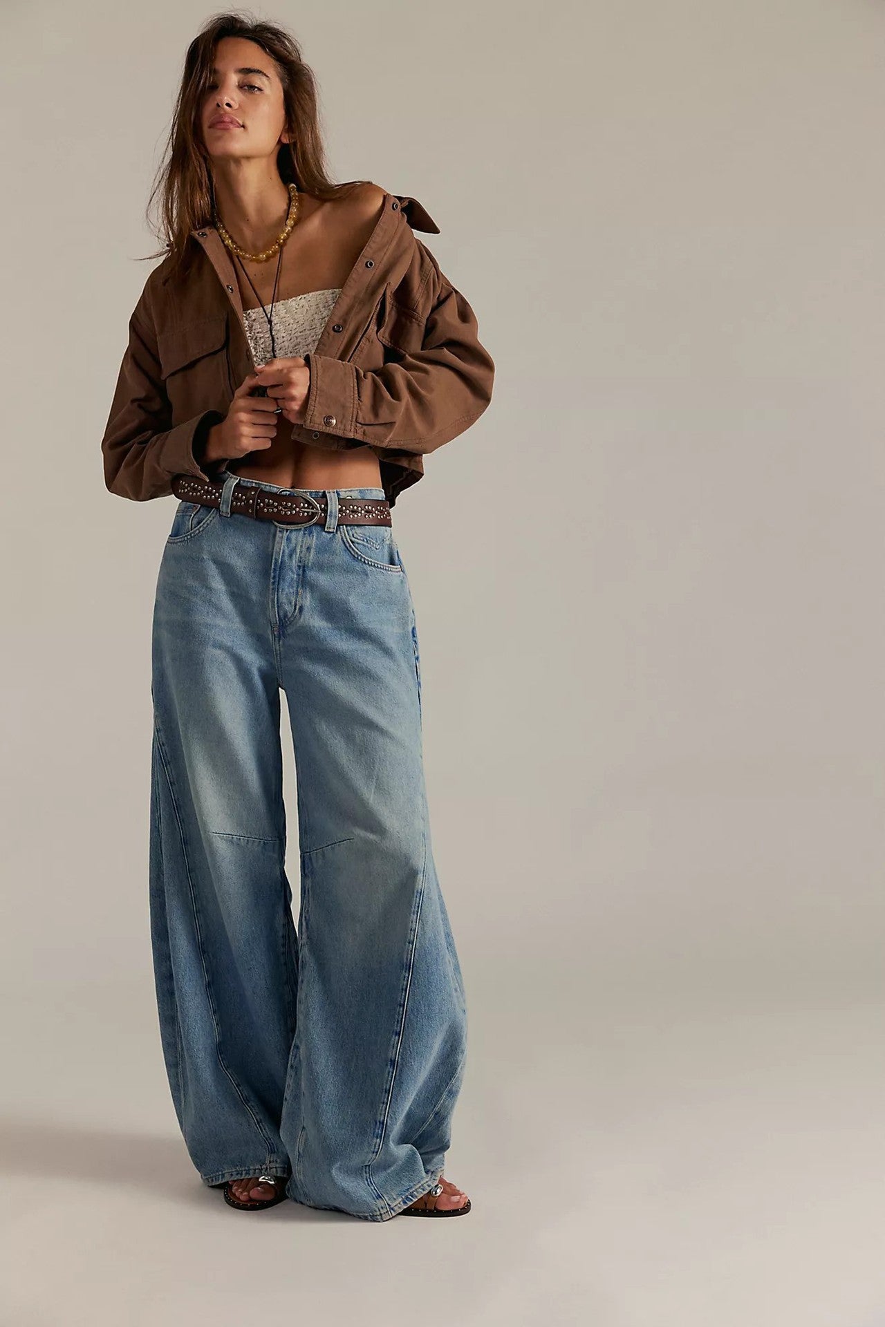 Women's Autumn Retro High Waist Wide Leg Jeans