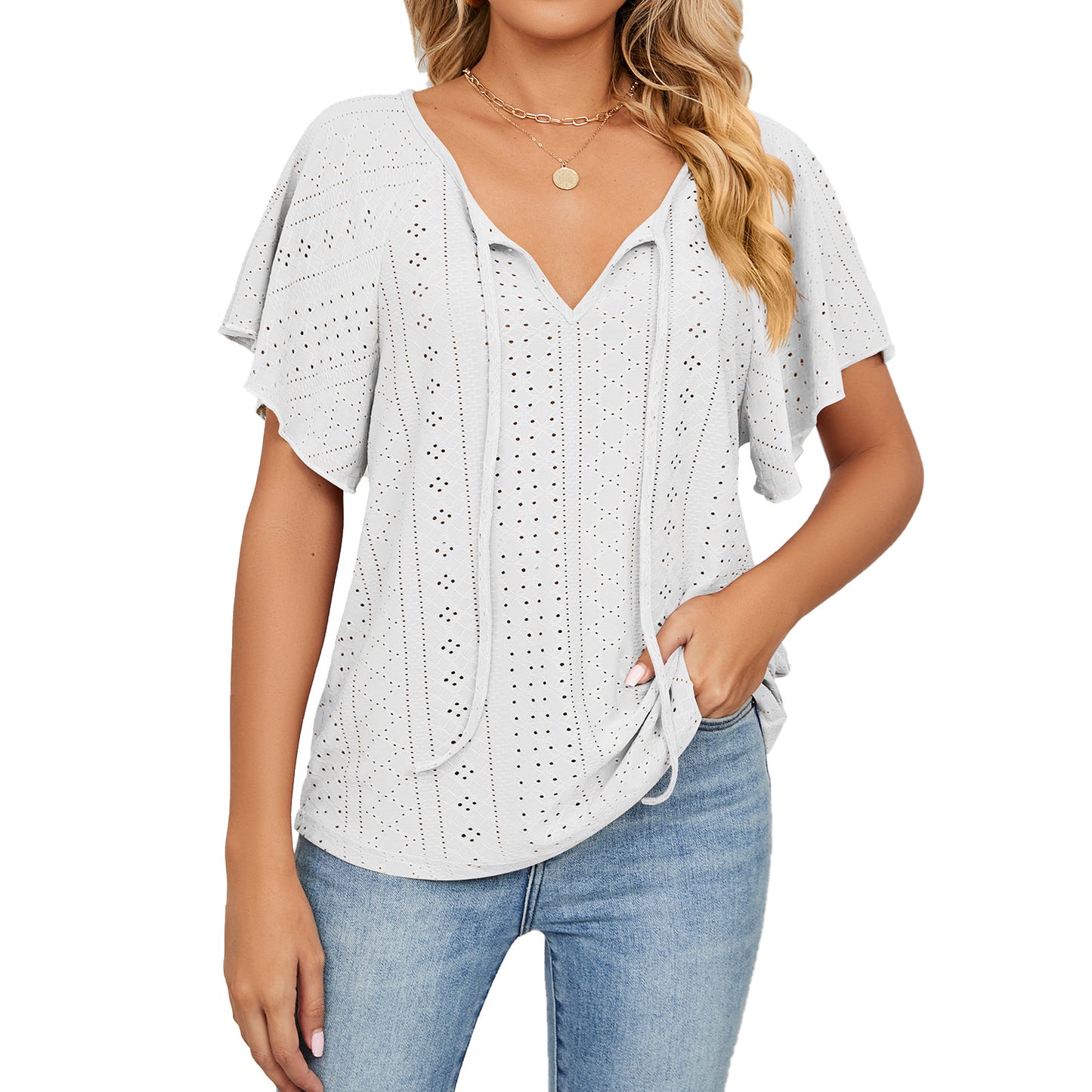 Unique Women's Solid Color Sleeve Loose Tops